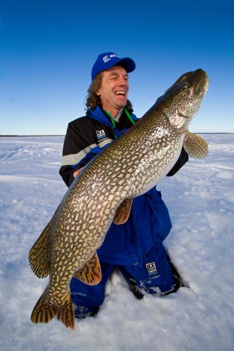 Muskie Man Pete Maina on the ice